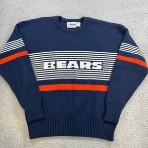 NFL Pro Line Chicago Bears Sweater Adult X Large Wool Blend Navy Orange White
